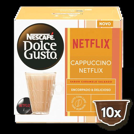 Capsulas Nescafé Dolce Gusto Cappuccino Netflix - Caramelo Menor preço em Capsulas Nescafé Dolce Gusto Cappuccino Netflix - Caramelo