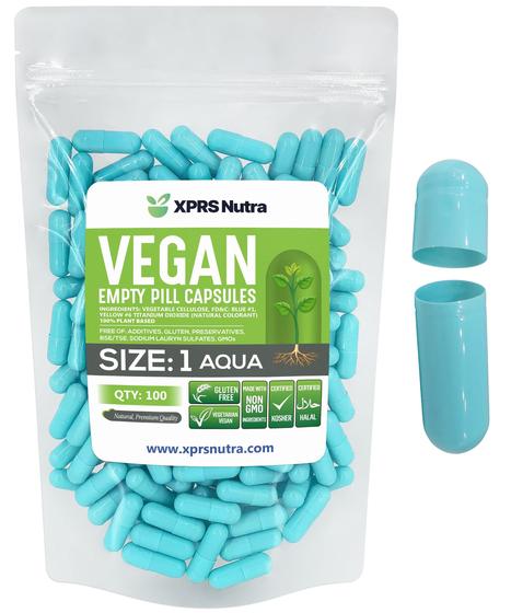 Imagem de Cápsulas vazias XPRS Nutra tamanho de 1 a 100 unidades Vegan Aqua