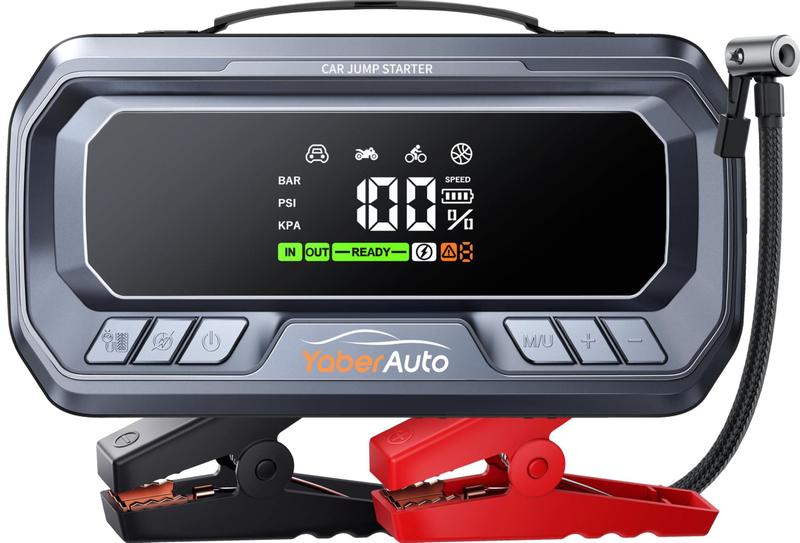 Imagem de Car Jump Starter YaberAuto Portable com compressor de ar 6000A