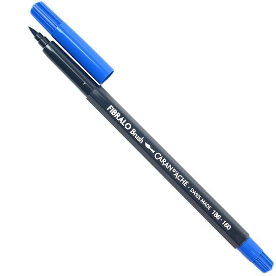 Imagem de Caran D'Ache Caneta Aquarelável Fibralo Brush 160 Azul Escuro