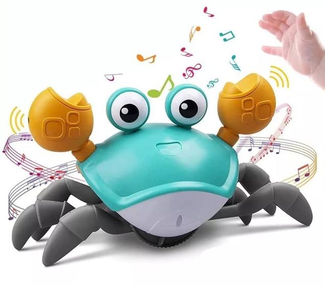 Imagem de Caranguejo de Brinquedo Musical Fujão Sensor Desvia de Obstáculo Com Som