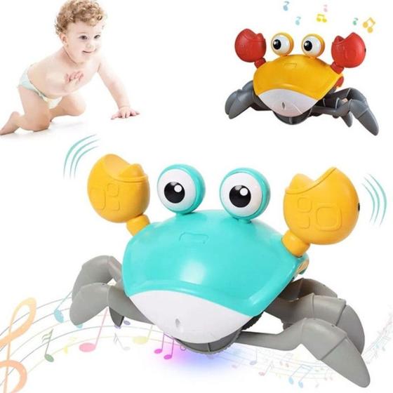 Imagem de Caranguejo Fujão Musical Brinquedo Infantil Com Sensor Bate e Volta