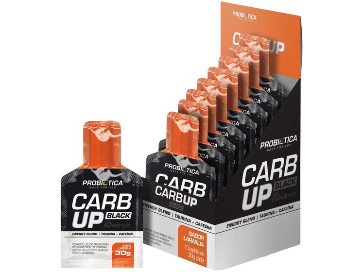 Imagem de Carboidrato Probiótica Carb Up Gel Black - 10 Sachês 30g Laranja