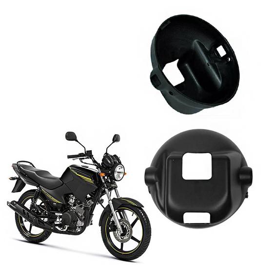 Imagem de Carcaça Capa Farol Preta Compativel Com YBR Fazer Factor 250 Até O Ano De 2010