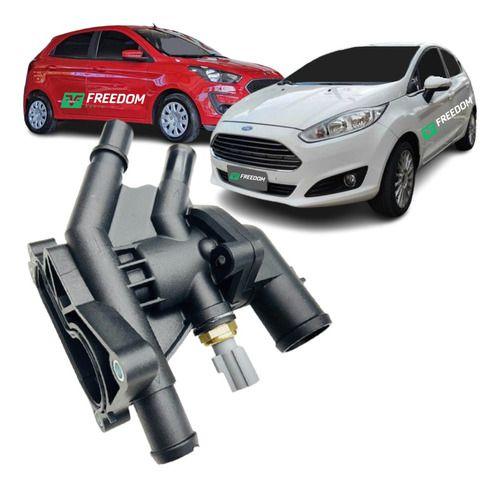 Imagem de Carcaça da valvula tesmostática ford fiesta ka sedan 1.0 3cc 12v 2015 á 2021 - aluminio