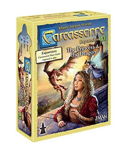 Imagem de Carcassonne The Princess & The Dragon Board Game EXPANSION 3   de Jogos de Tabuleiro da Família Jogo de tabuleiro para adultos e  familiar  de Jogo de Tabuleiro de Estratégia  de Jogos de Tabuleiro de Aventura 2-6 Jogadores  Feito por Z-Man Games