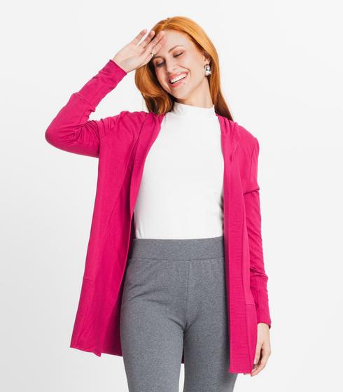 Imagem de Cardigan Feminino Com Capuz Rovitex Vermelho