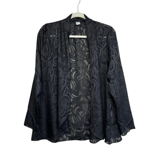 Imagem de Cardigan Feminino Preto Transparente Curto De Chiffon Tamanho M Formitz