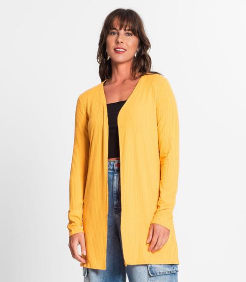 Imagem de Cardigan Feminino Ribana Canelada Endless Amarelo