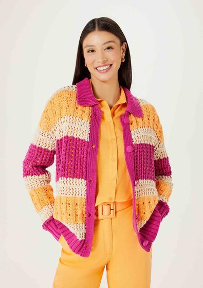 Imagem de Cardigan Hering Feminino Em Tricô Rosa