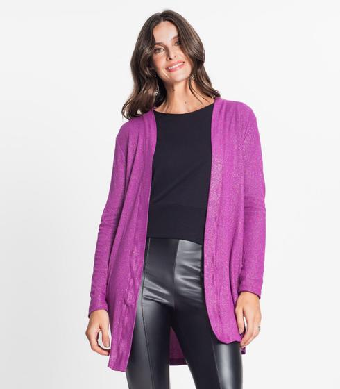 Imagem de Cardigan Longo Feminino Rovitex Roxo