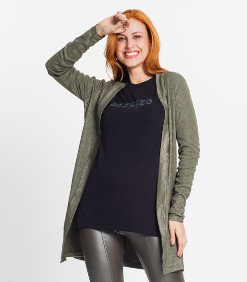 Imagem de Cardigan Longo Feminino Rovitex Verde