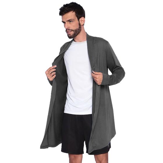 Imagem de Cardigan Masculino Manga Longa Sobretudo Slim Fitness