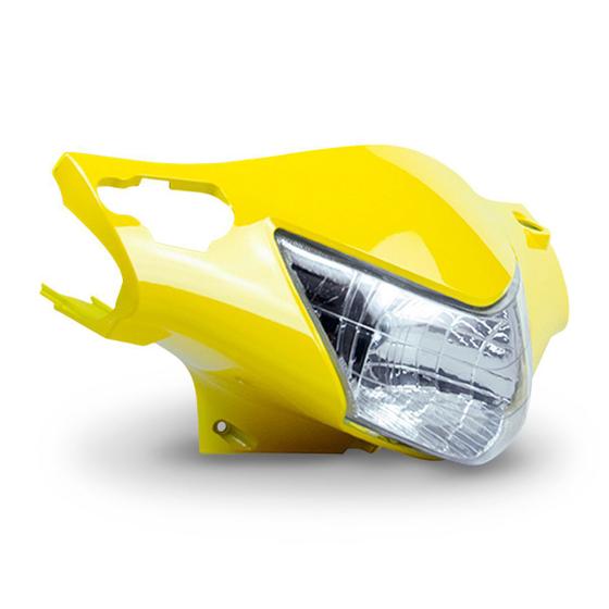 Imagem de Carenagem Com Farol Frontal Completo Resistente Bananinha Plástico Moto Honda Biz 125+ 2007 Amarelo