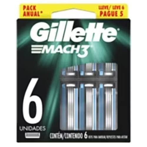 Imagem de Carga de Aparelho para Barbear Gillette Mach3 Com 6 Unidades