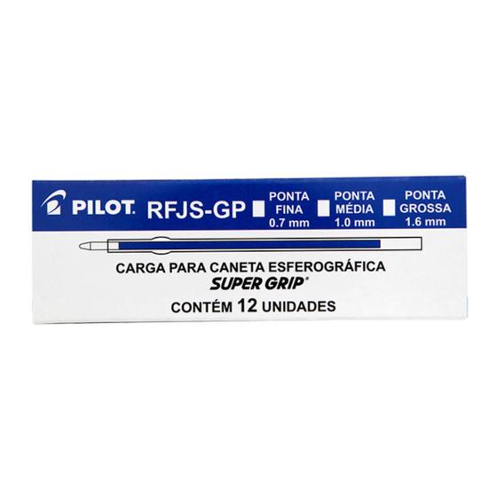Imagem de Carga de caneta pilot rfjs-gp-m-1.0 azul - cx c/ 12