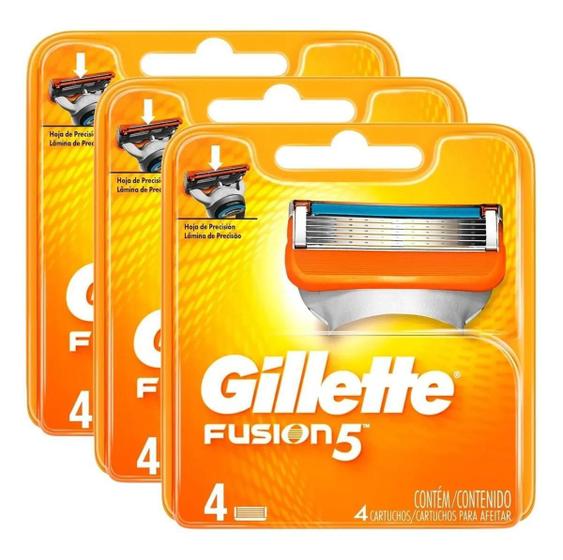 Imagem de Carga Gillete Fusion 5 Kit Com 12 Unidades