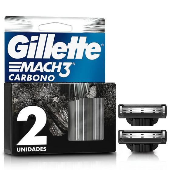 Imagem de Carga Gillete Mach3 Carbono c/ 2 Unidades - Gillette