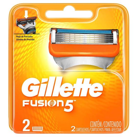 Carga Gillette Fusion 5 com 2 unidades Menor preço em Carga Gillette Fusion 5 com 2 unidades