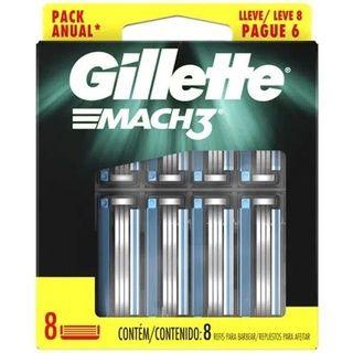 Imagem de Carga Gillette Mach3 C/8 Sensitive/Normal/Carbono