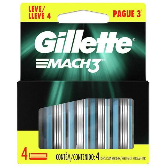 Imagem de Carga Gillette Mach3 Regular Com 4Un - Pague 3 Leve 4