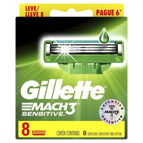 Imagem de Carga para Aparelho de Barbear Gillette Mach 3 Sensitive Leve 8 Pague 6
