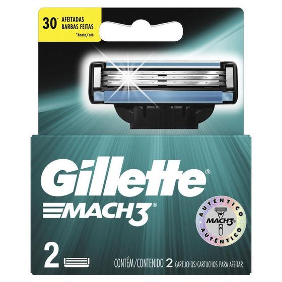 Imagem de Carga Para Aparelho De Barbear Gillette Mach3 - 2 Unidades