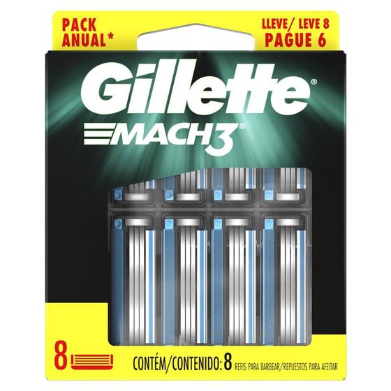 Imagem de Carga para Aparelho de Barbear Gillette Mach3 Leve 8 Pague 6