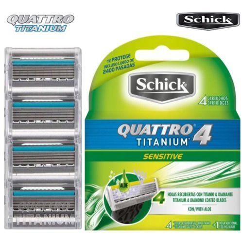 Imagem de Carga Schick Quattro 4 Titanium Cartucho C/ 4 Unidades Refil