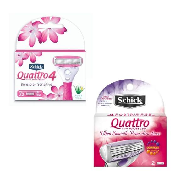 Imagem de Carga Schick Quattro For Women Fitas Lubrificantes Sortido