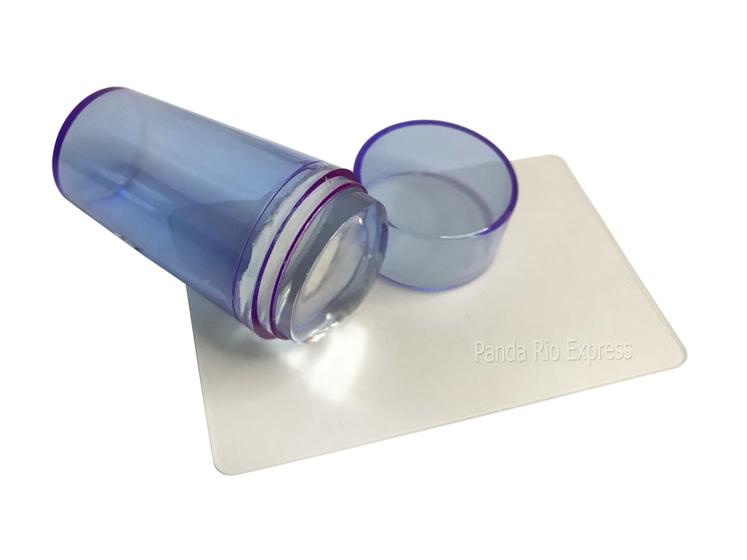Imagem de Carimbo De Unha Para Francesinha Silicone Transparente Com Placa Manicure