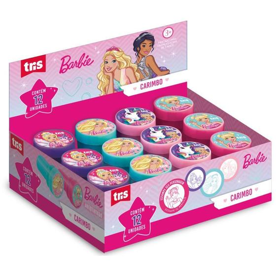 Imagem de Carimbo Pedagógico Barbie - 4 Modelos Sortidos Autotintado - Display com 12
