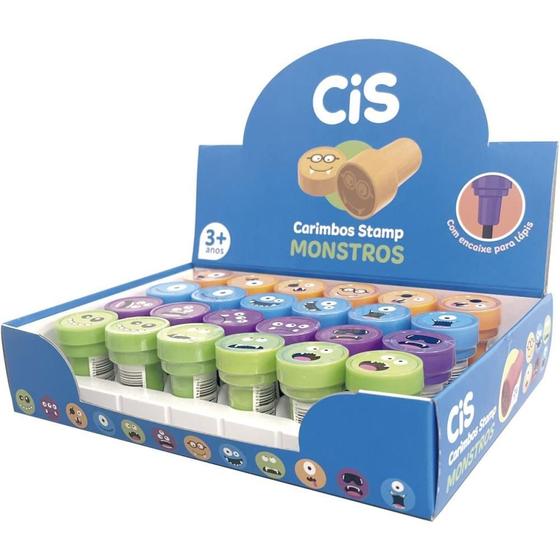 Imagem de Carimbo Pedagógico CIS STAMP Monstros Display com 24