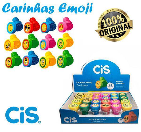 Imagem de Carimbo Pedagogico Infantil Cis Stamp Carinhas Emoji C/ 24