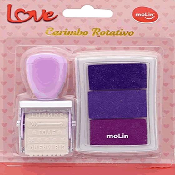 Imagem de Carimbo rotativo love bt c/1 (12 estampas) + carimbeira   molin   23211