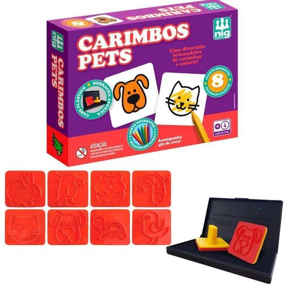 Imagem de Carimbos Meus Pets 8 Pcs - Nig 0130  Nig Brinquedos 