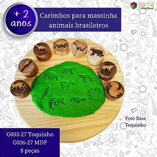 Imagem de Carimbos Pegadas Animais Brasileiros + Cards Toquinho + MDF