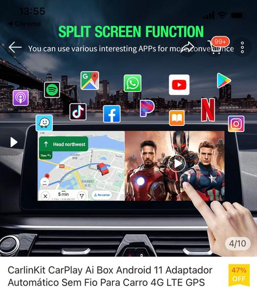 Carlinkit Streaming Box Automotivo Para Carros Com Carplay . Central