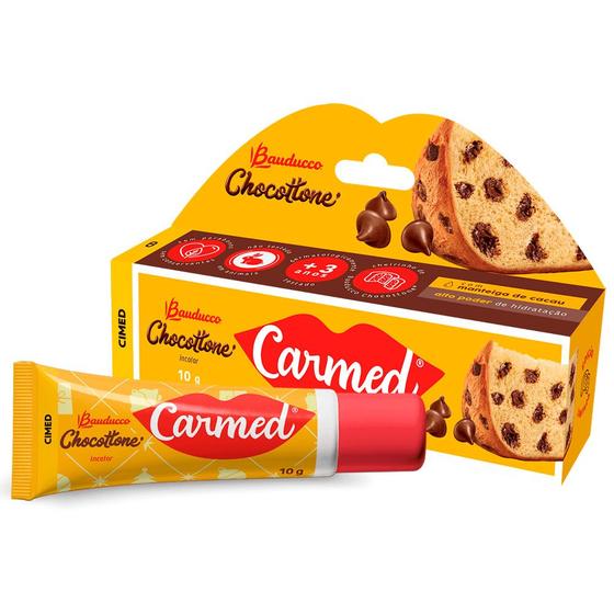 Imagem de Carmed Chocotone Panetone Bauducco Hidratante Labial com Sabor Chocolate Natal 10g