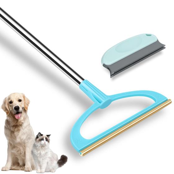 Imagem de Carpet Rake AIZAL para depilação de animais de estimação com cabo longo, conjunto de 2