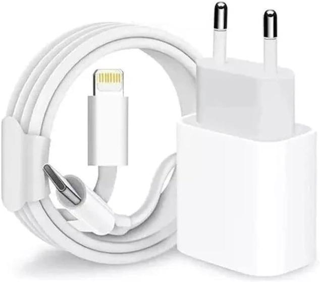 Imagem de Carregador 20W Turbo Fonte USB-C + Cabo 1M Compatível Iphone SE / X / XR/ 11 / 12/ 13 14