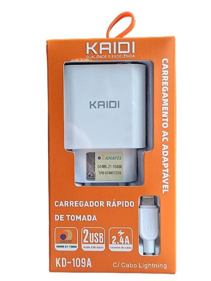 Imagem de Carregador 20w Turbo fonte USB + Cabo compátivel Iphone-Kaidi