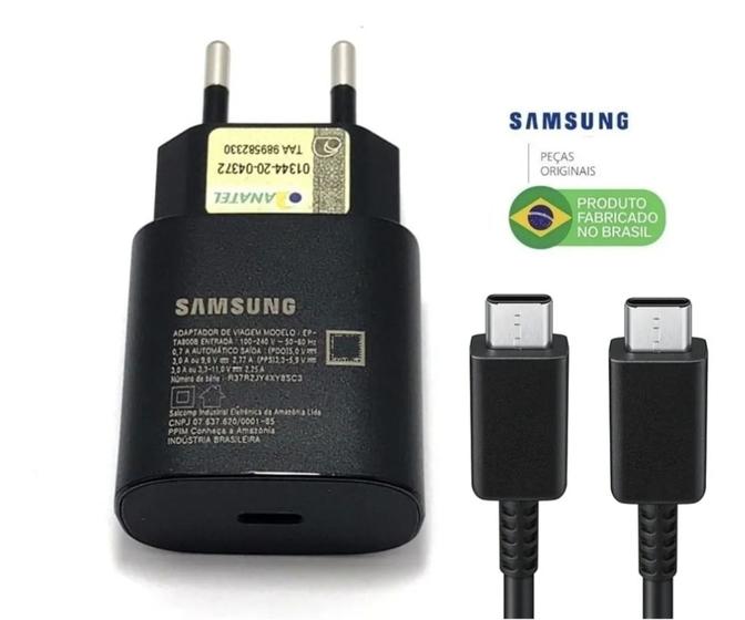 Imagem de Carregador 25W Super Rápido Galaxy S21/S21 Ultra Original Samsung- PRETO COD. GH44-03059A