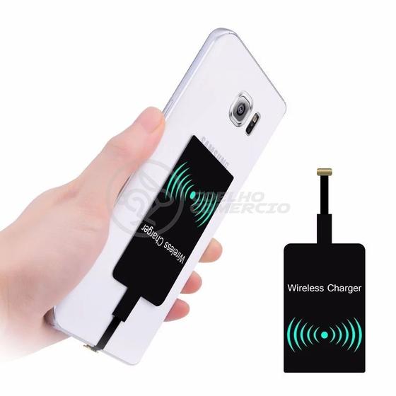 Imagem de Carregador Adaptador Sem Fio QI Wireless para Celular com entrada V8 Universal