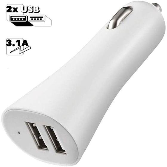 Imagem de Carregador Adaptador Veicular Universal 12V- 24V Com 2 Portas Entradas USB 3.1A - Celular, Tablet e Dispositivos