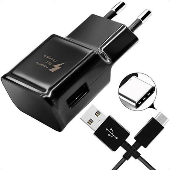 Imagem de Carregador Adaptive Fast Charging Preto Para Samsung Galaxy Tipo C