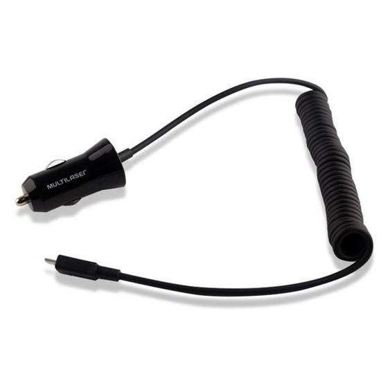 Imagem de Carregador Automotivo 2XUSB 2.1A com Cabo Micro USB Espiral Multilaser CB083
