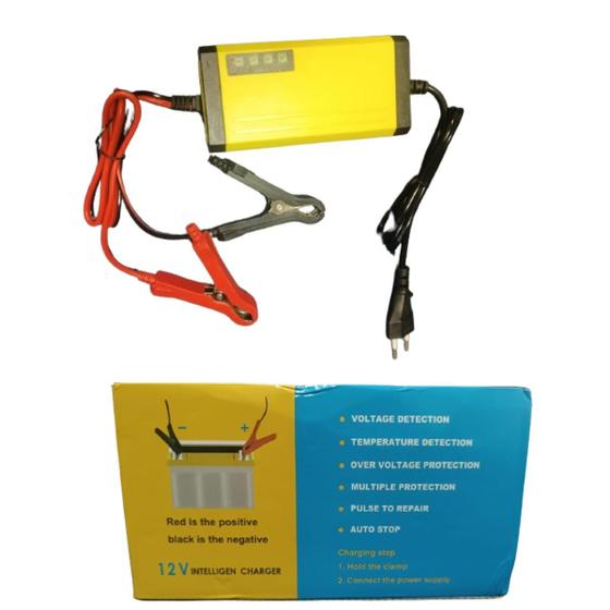 Imagem de Carregador Automotivo Bateria De Moto 12V Inteligente Led