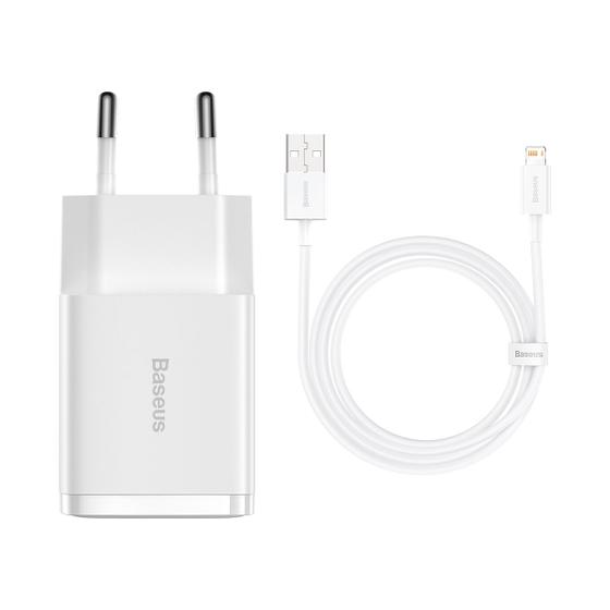 Imagem de Carregador Baseus 10.5w 2x Usb Com Cabo Llghtning 1m 2x Usb