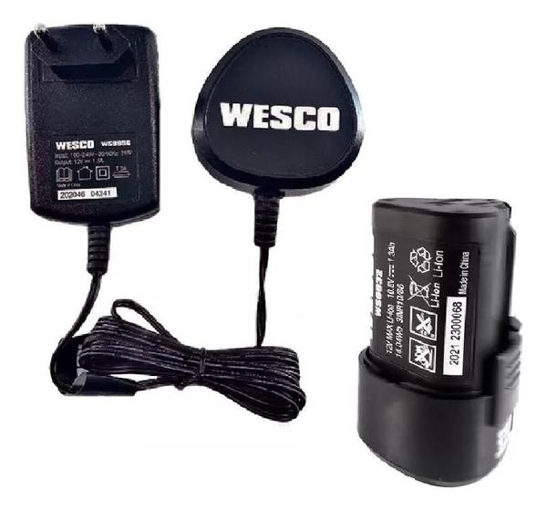 Imagem de Carregador Bateria 12v Bivolt Ws9956 + Bateria Ws9932 Wesco